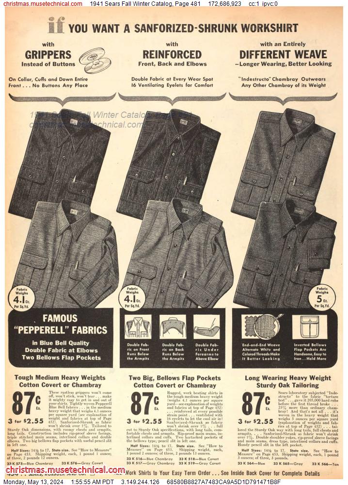 1941 Sears Fall Winter Catalog, Page 481