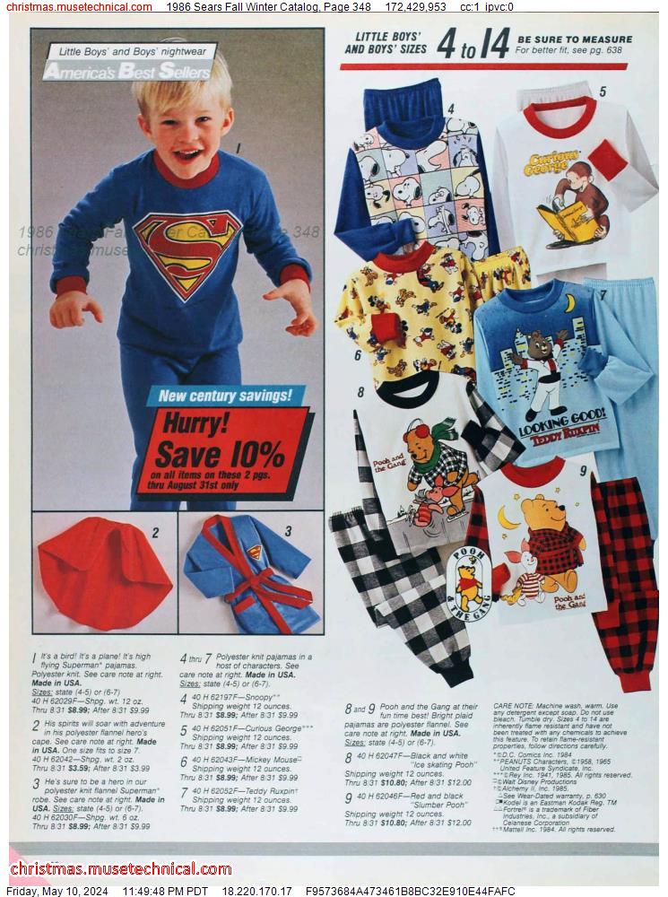 1986 Sears Fall Winter Catalog, Page 348