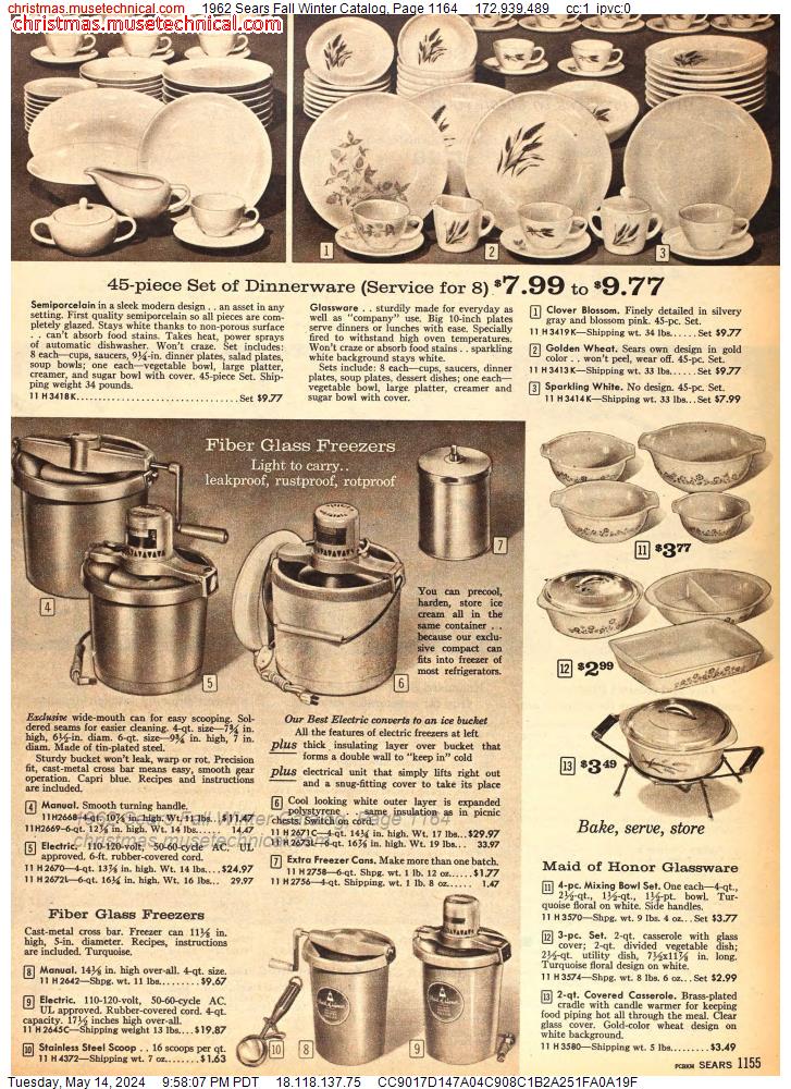1962 Sears Fall Winter Catalog, Page 1164