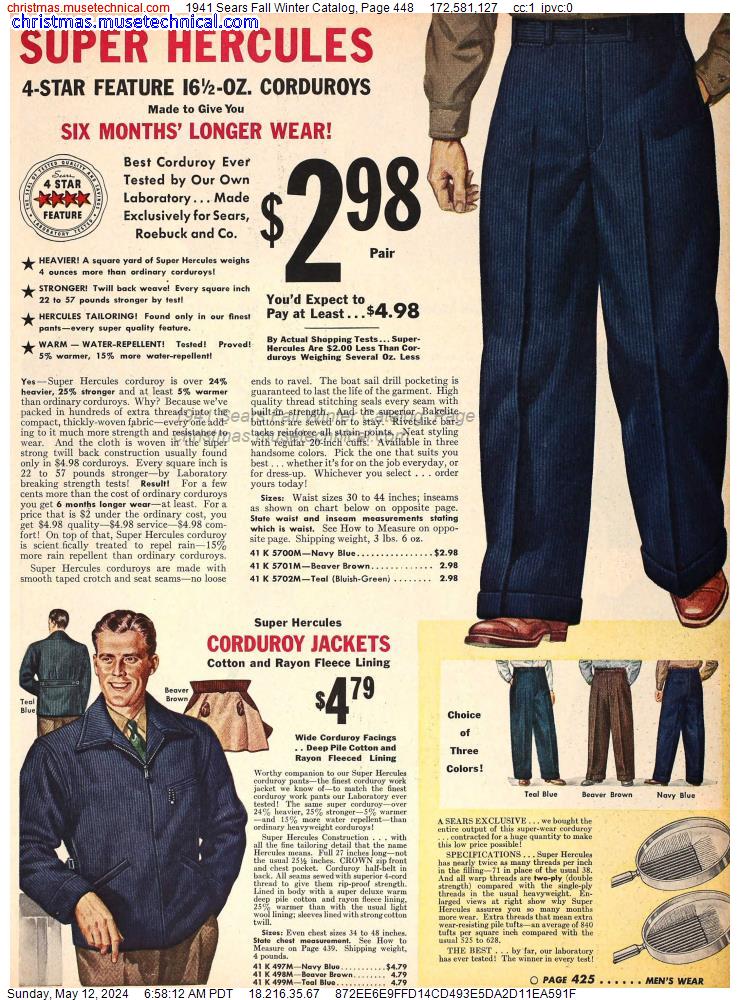 1941 Sears Fall Winter Catalog, Page 448