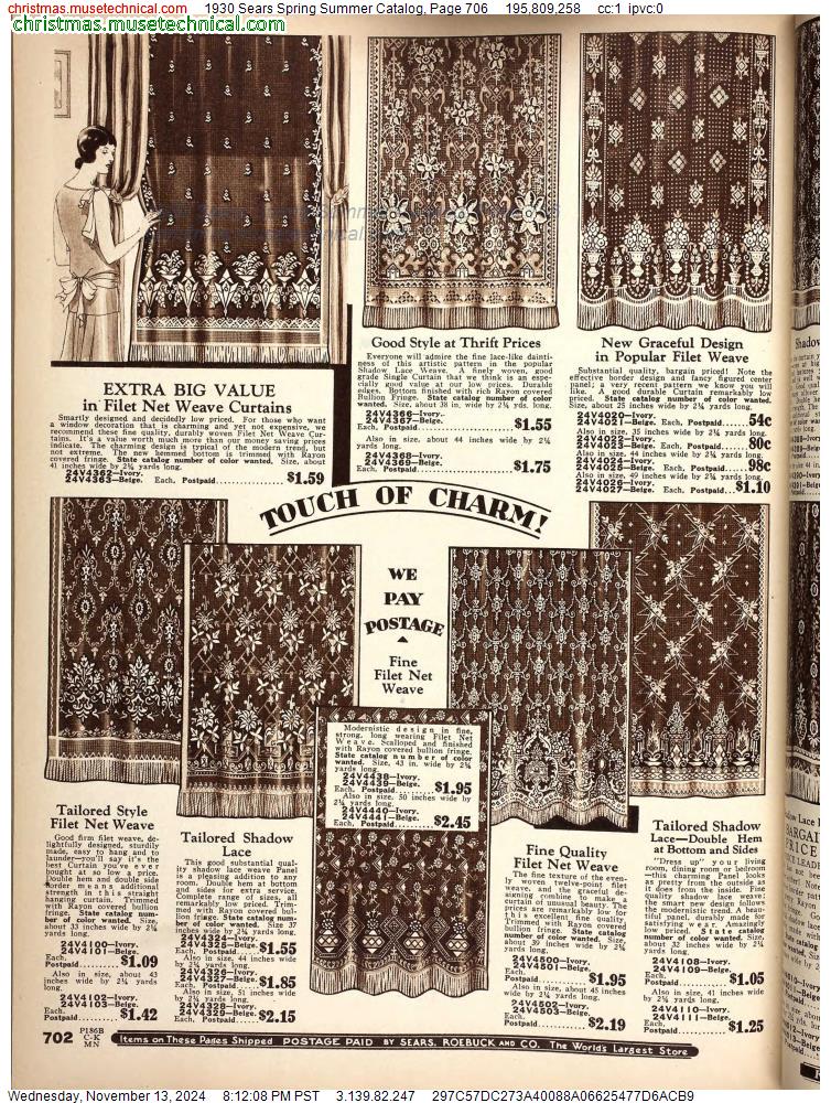 1930 Sears Spring Summer Catalog, Page 706