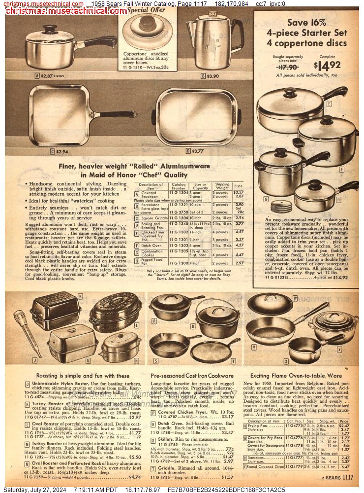 1958 Sears Fall Winter Catalog, Page 1117