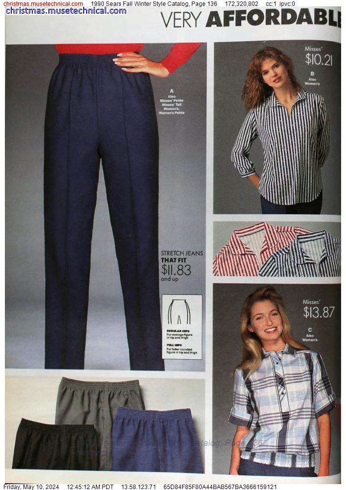 1990 Sears Fall Winter Style Catalog, Page 136