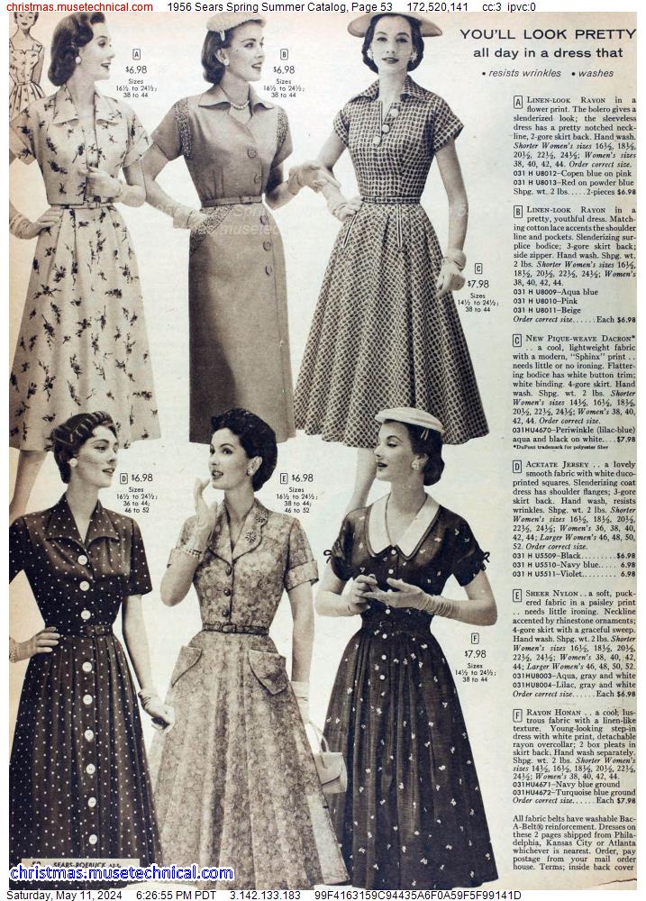 1956 Sears Spring Summer Catalog, Page 53