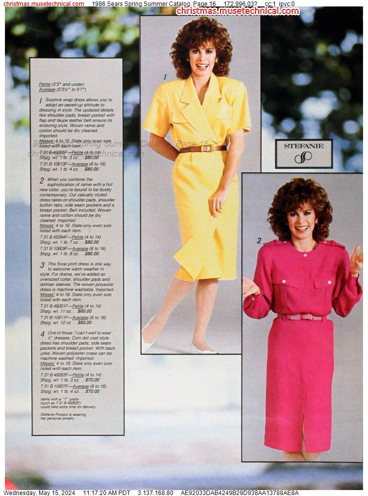 1986 Sears Spring Summer Catalog, Page 16