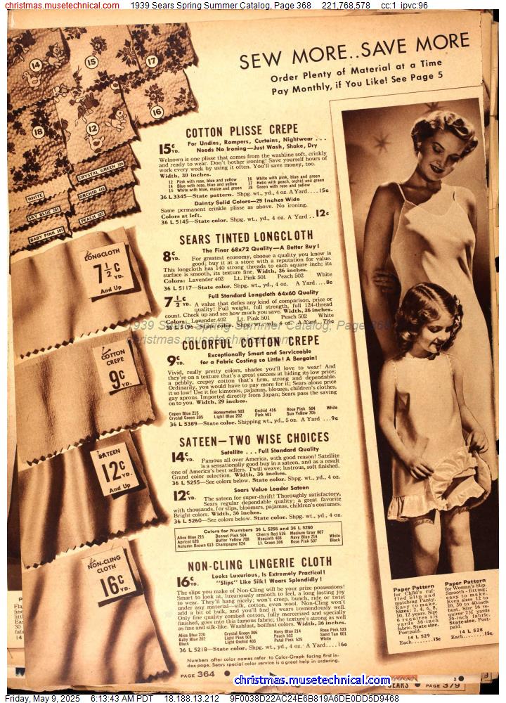 1939 Sears Spring Summer Catalog, Page 368