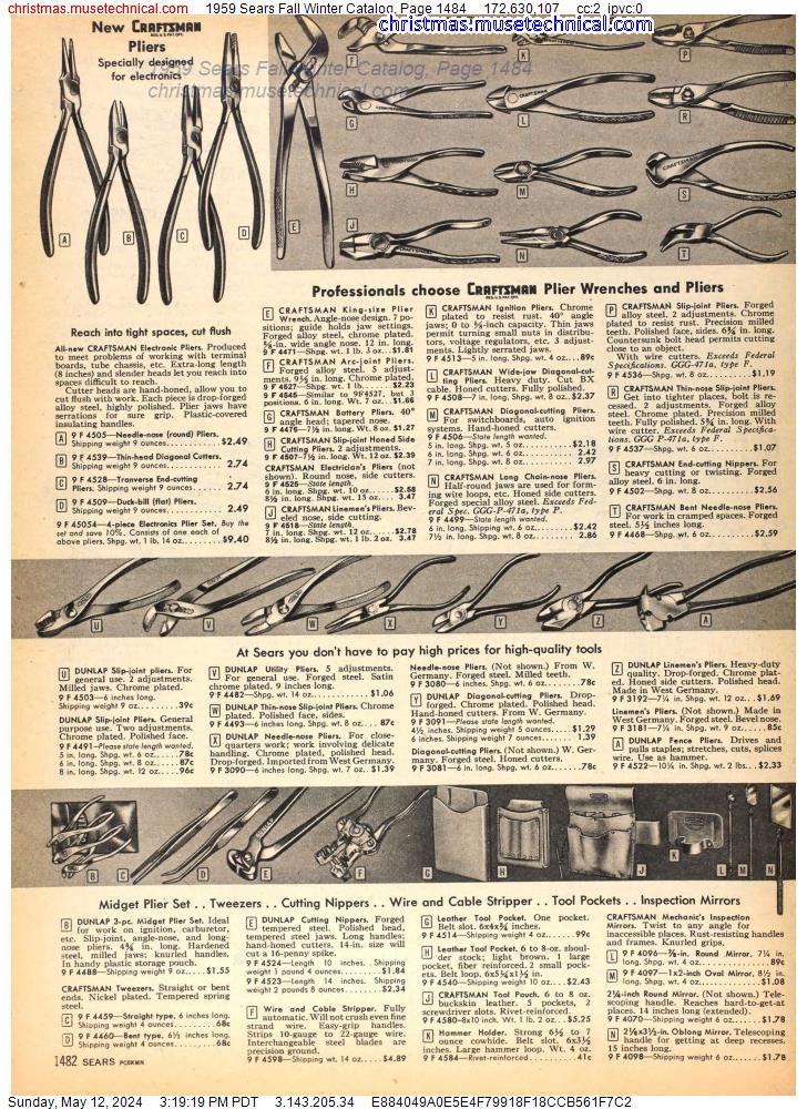 1959 Sears Fall Winter Catalog, Page 1484