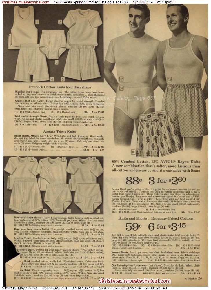 1962 Sears Spring Summer Catalog, Page 637