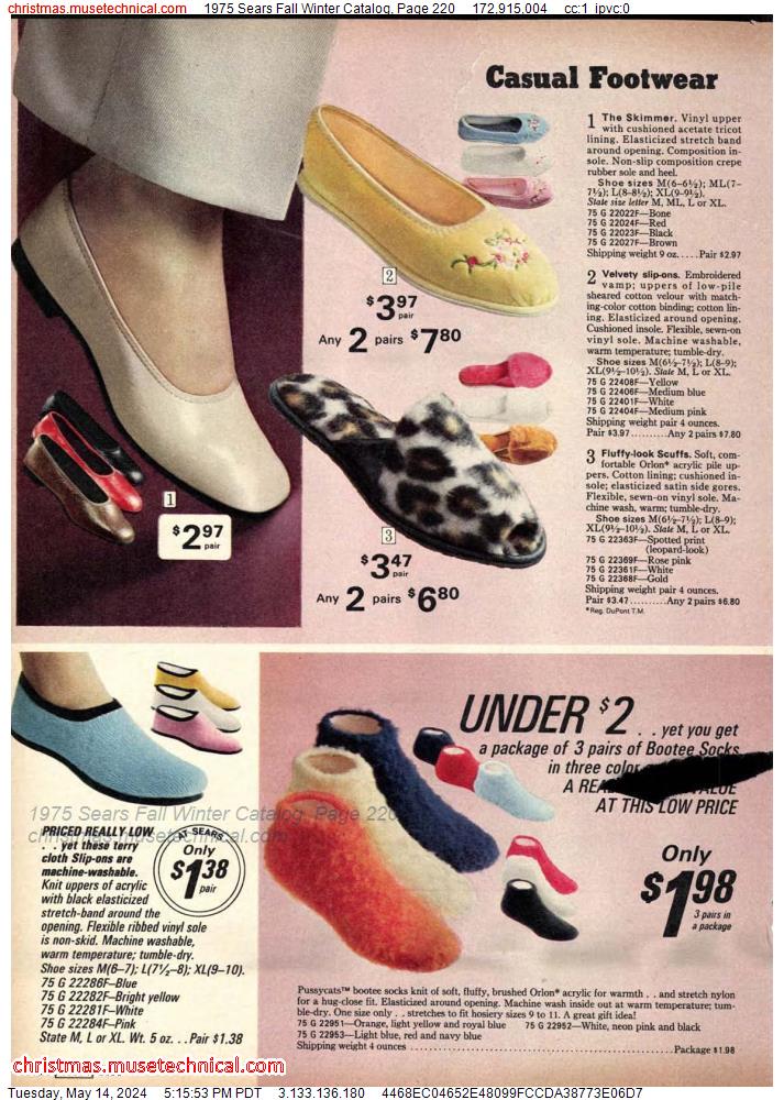 1975 Sears Fall Winter Catalog, Page 220