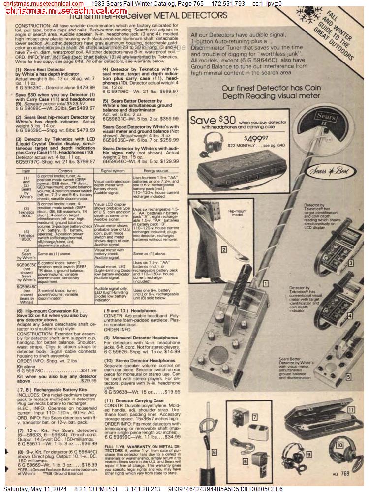 1983 Sears Fall Winter Catalog, Page 765