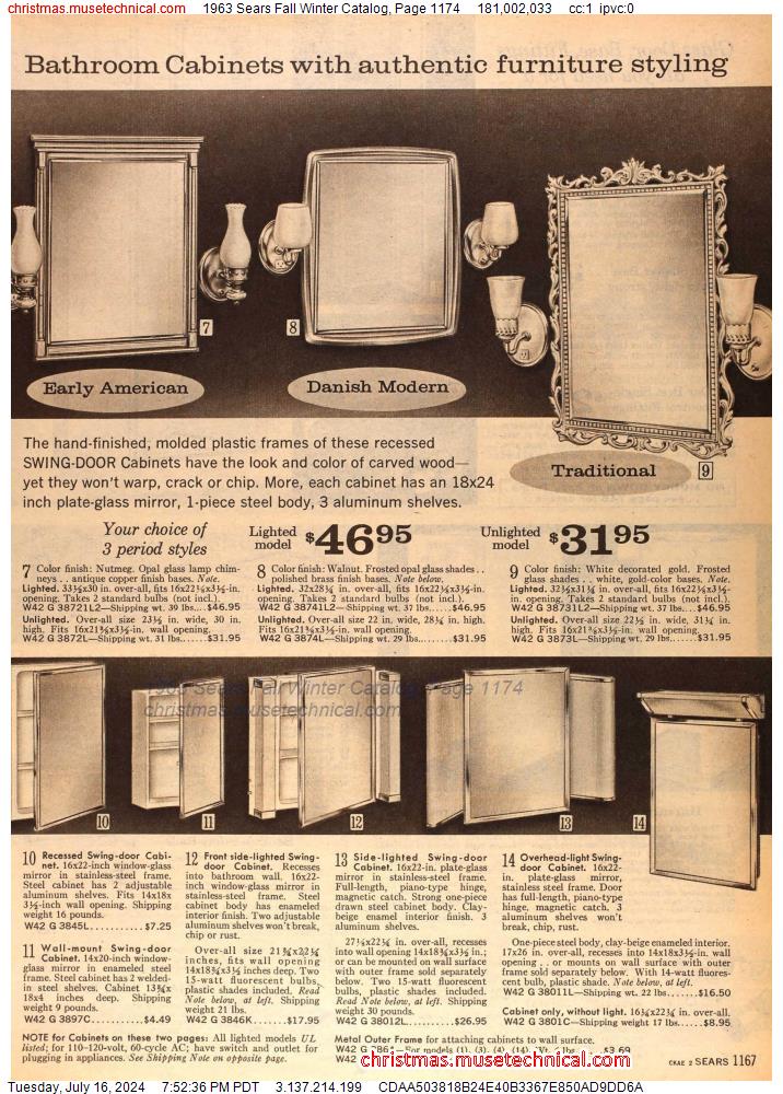1963 Sears Fall Winter Catalog, Page 1174