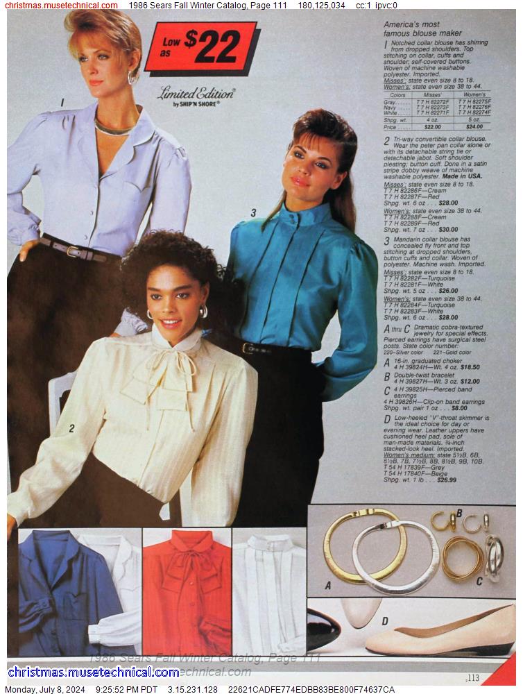 1986 Sears Fall Winter Catalog, Page 111