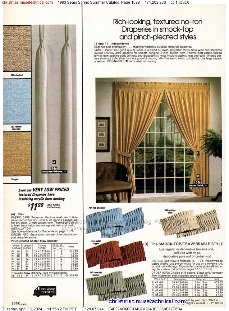 1983 Sears Spring Summer Catalog, Page 1098