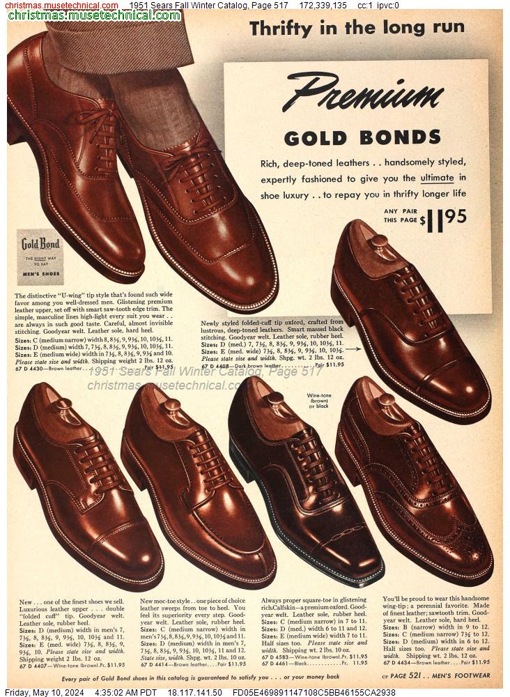 1951 Sears Fall Winter Catalog, Page 517