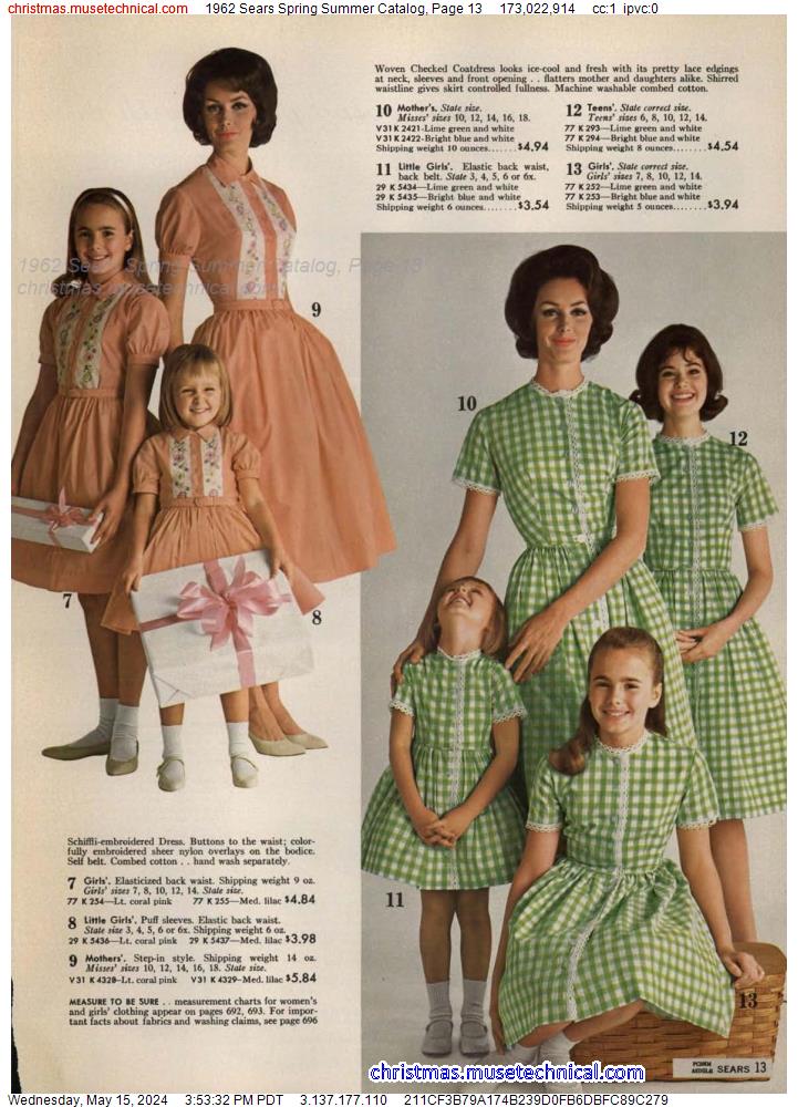 1962 Sears Spring Summer Catalog, Page 13