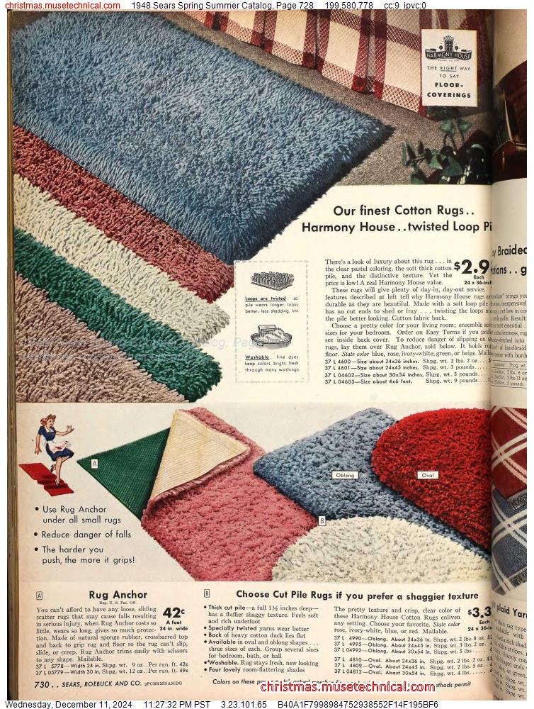 1948 Sears Spring Summer Catalog, Page 728