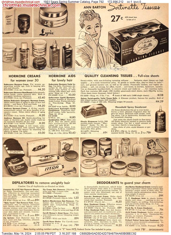 1951 Sears Spring Summer Catalog, Page 792
