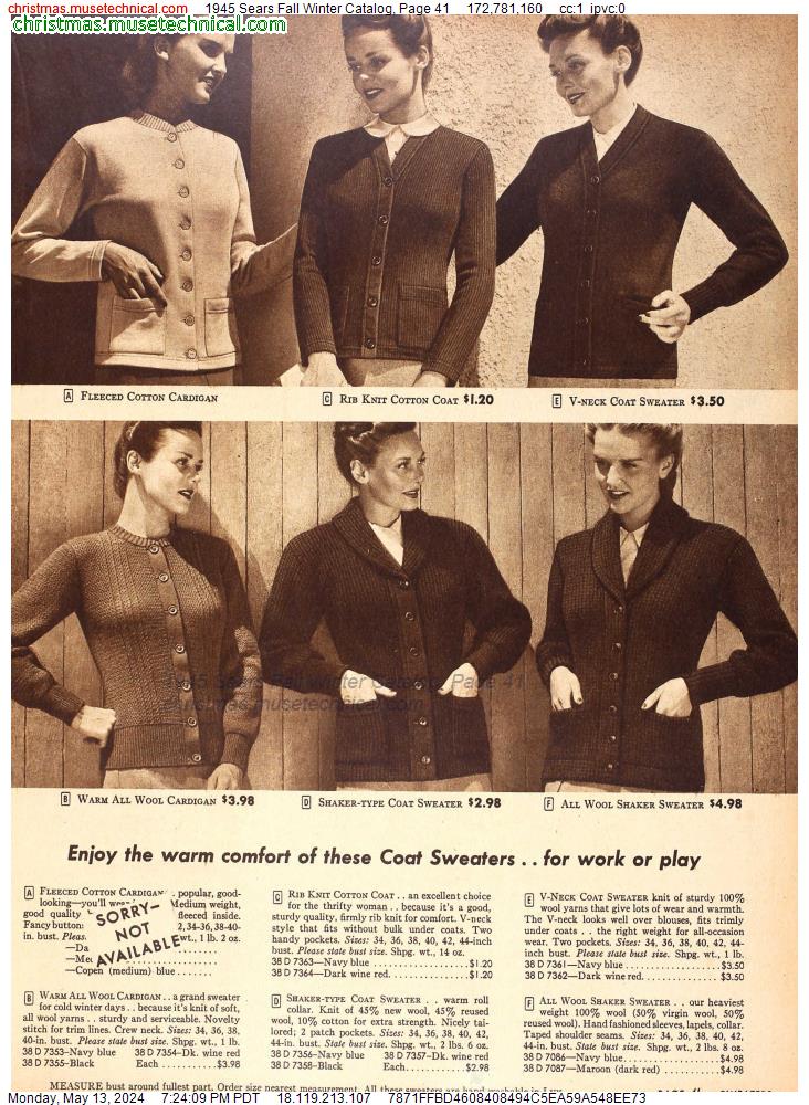 1945 Sears Fall Winter Catalog, Page 41