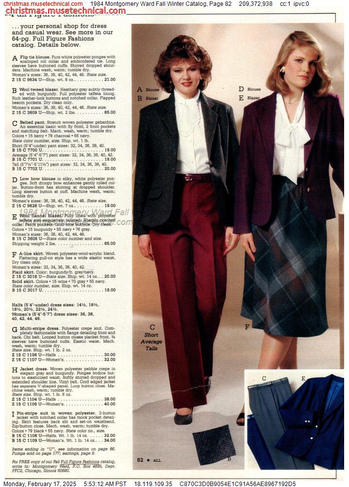 1984 Montgomery Ward Fall Winter Catalog, Page 82