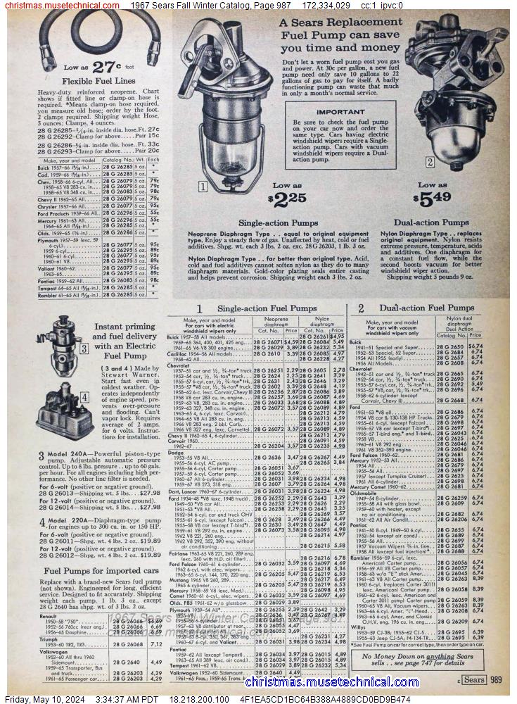 1967 Sears Fall Winter Catalog, Page 987