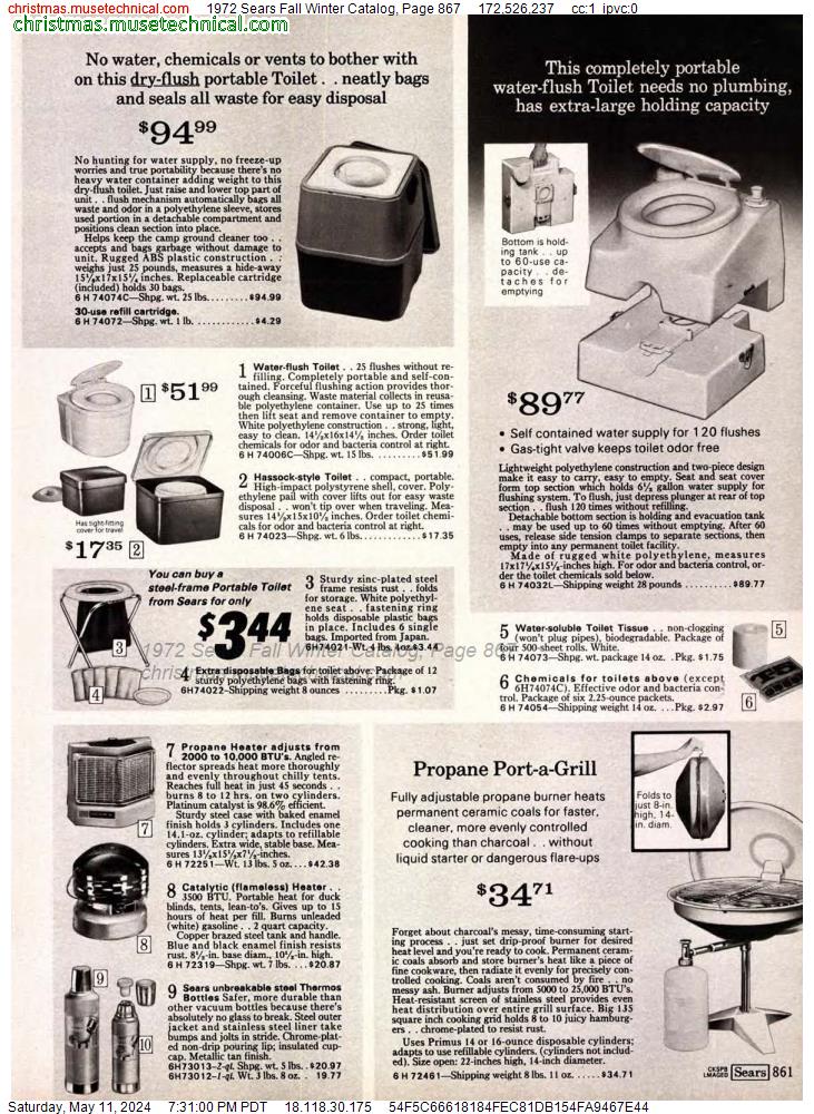 1972 Sears Fall Winter Catalog, Page 867