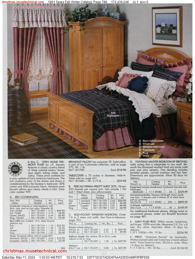 1991 Sears Fall Winter Catalog, Page 798