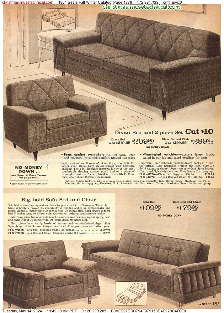 1961 Sears Fall Winter Catalog, Page 1276