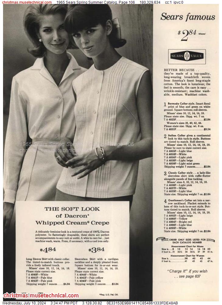 1965 Sears Spring Summer Catalog, Page 106