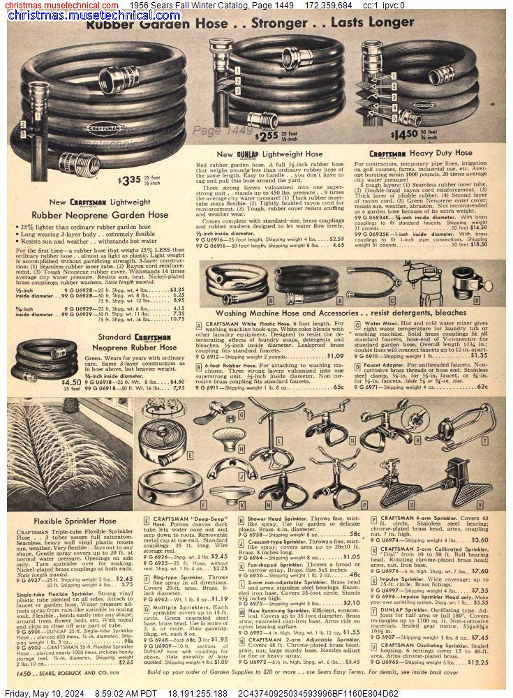 1956 Sears Fall Winter Catalog, Page 1449