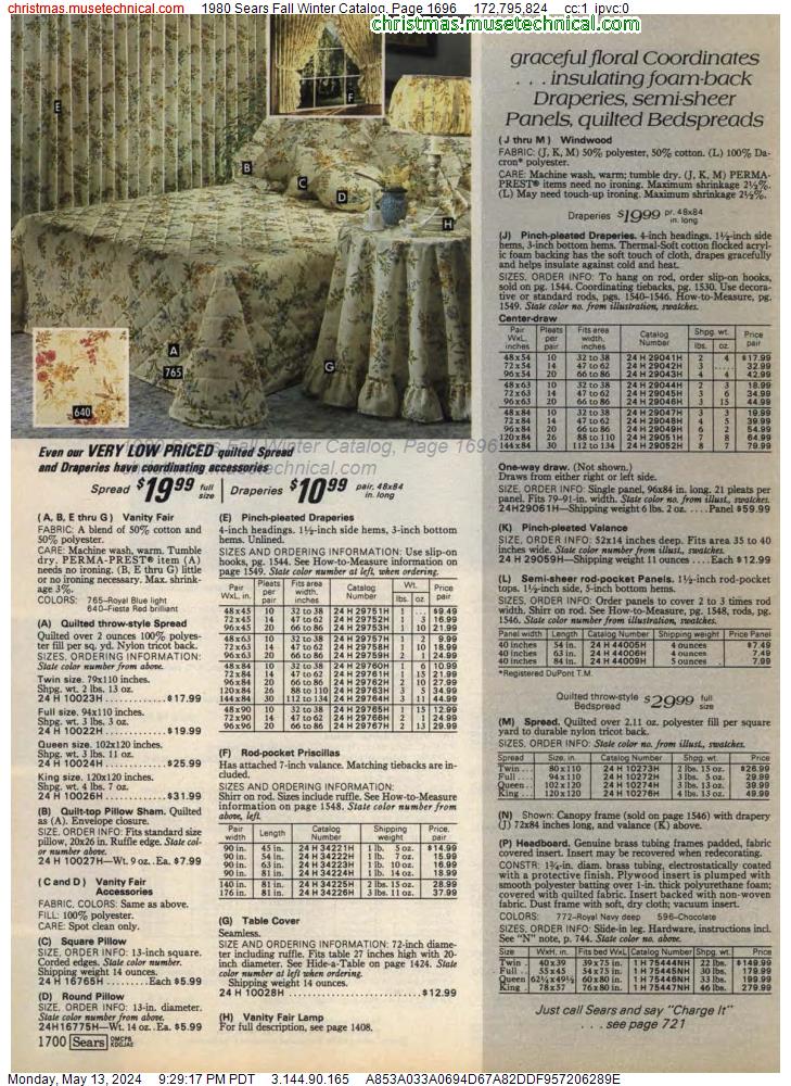 1980 Sears Fall Winter Catalog, Page 1696