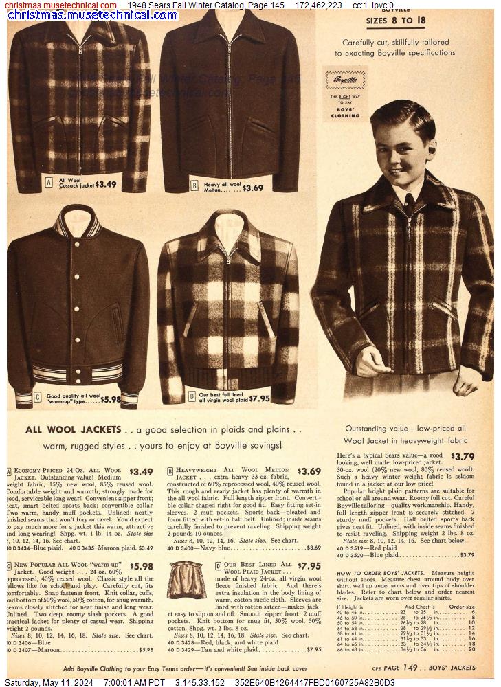 1948 Sears Fall Winter Catalog, Page 145