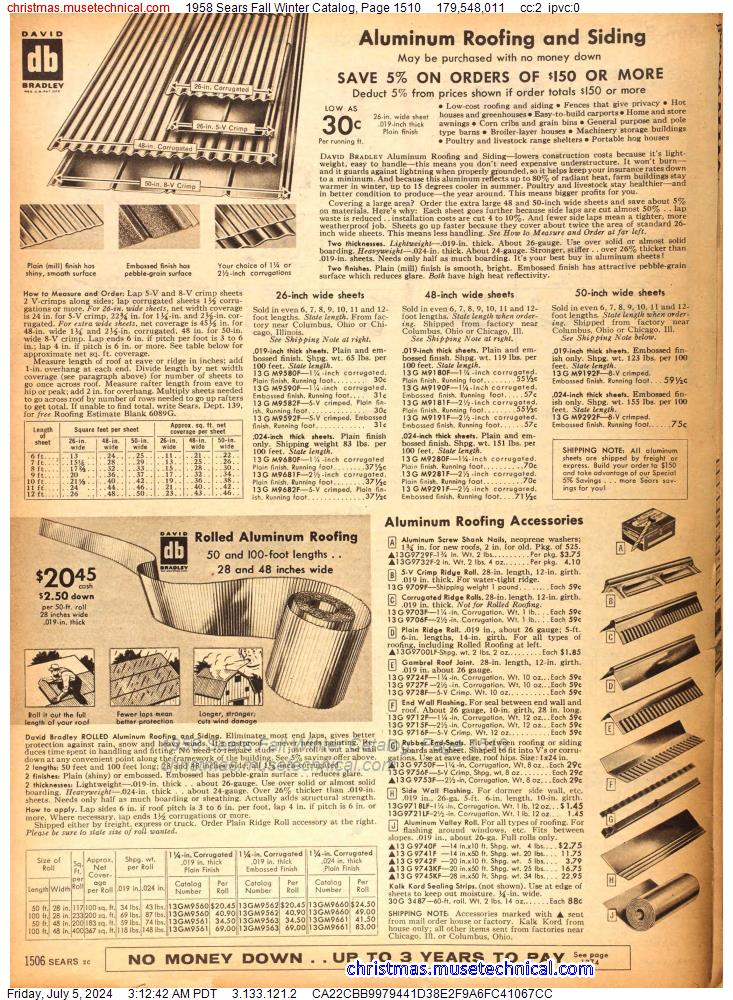 1958 Sears Fall Winter Catalog, Page 1510