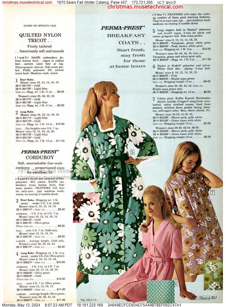 1970 Sears Fall Winter Catalog, Page 457