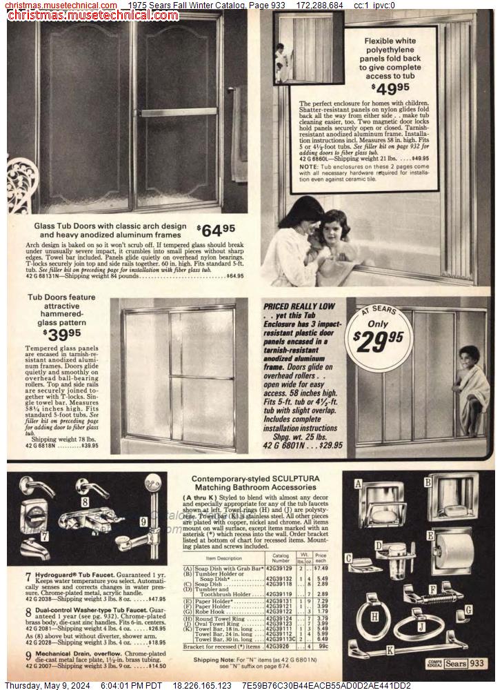 1975 Sears Fall Winter Catalog, Page 933