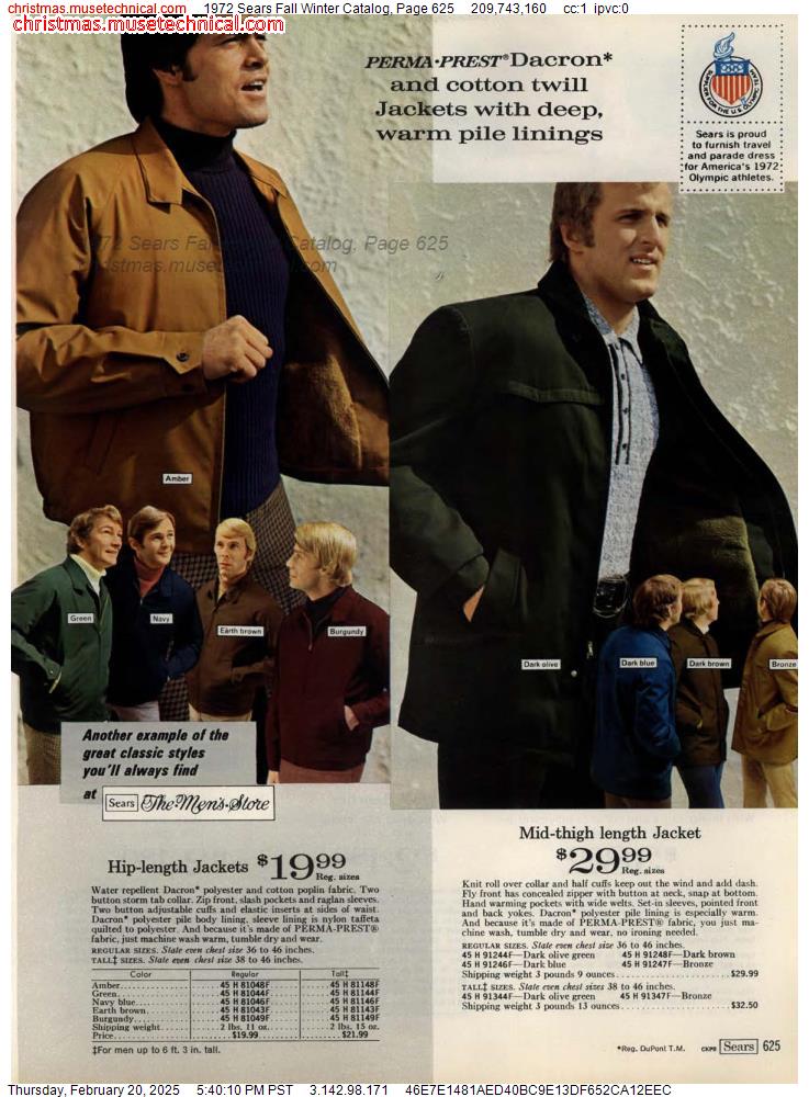 1972 Sears Fall Winter Catalog, Page 625