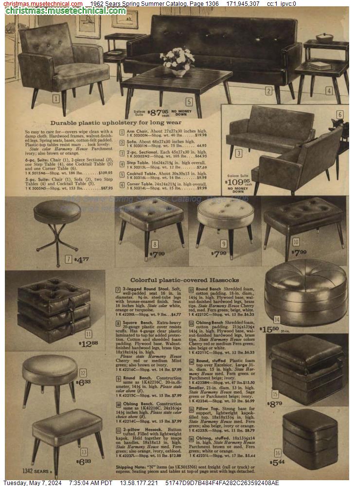 1962 Sears Spring Summer Catalog, Page 1306