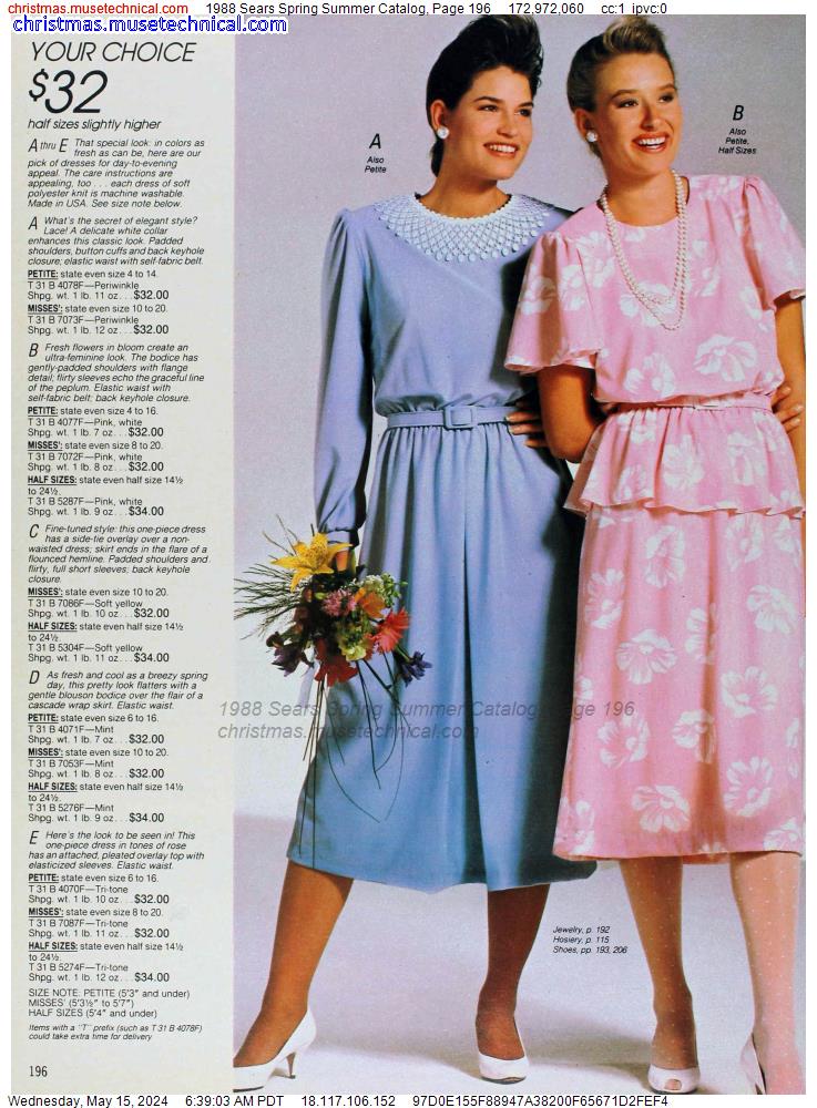 1988 Sears Spring Summer Catalog, Page 196