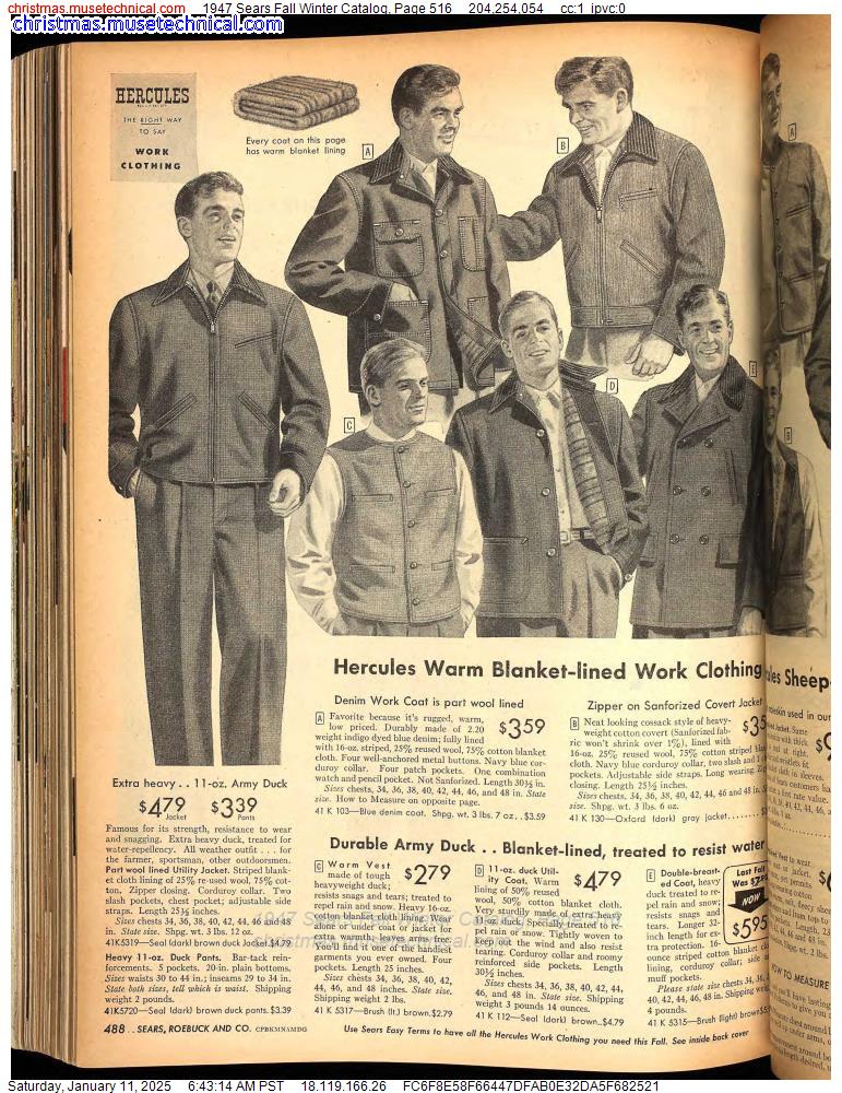 1947 Sears Fall Winter Catalog, Page 516