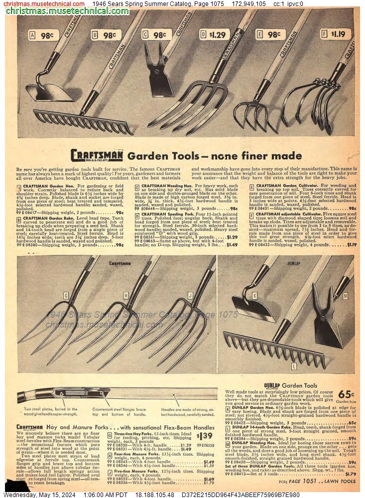 1946 Sears Spring Summer Catalog, Page 1075