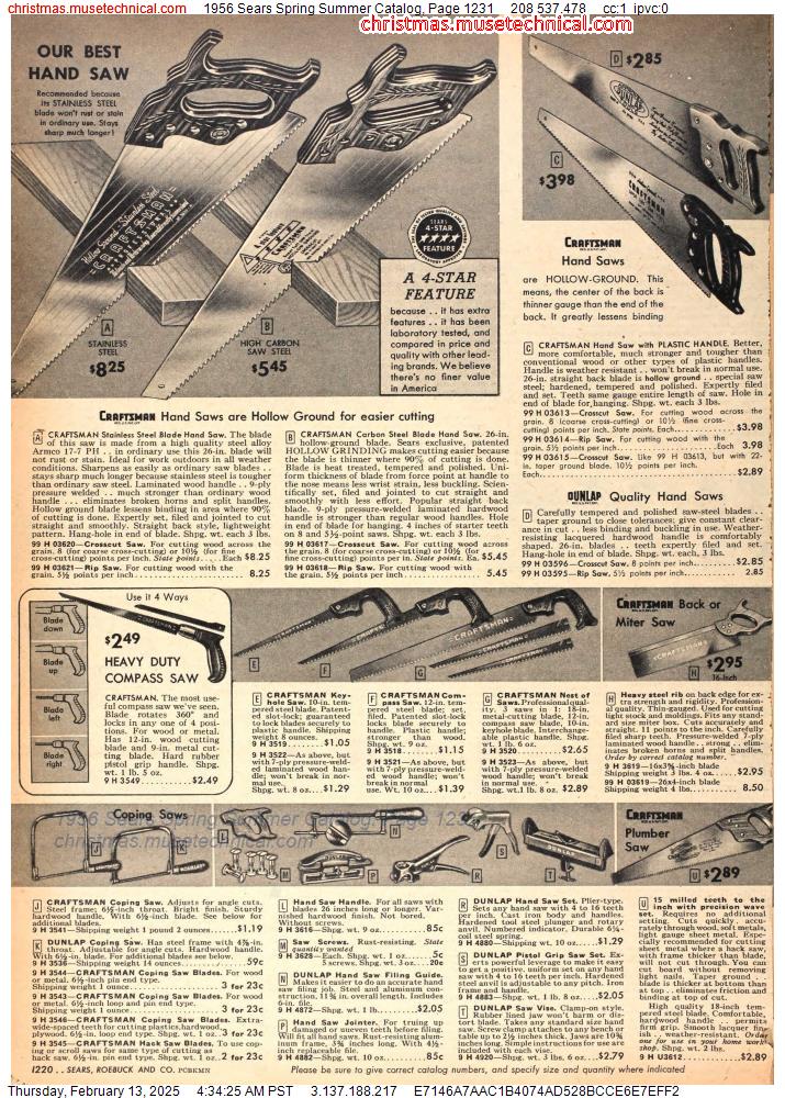 1956 Sears Spring Summer Catalog, Page 1231