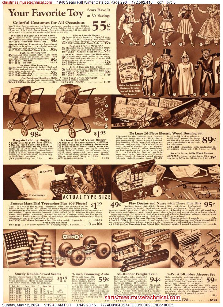 1940 Sears Fall Winter Catalog, Page 290