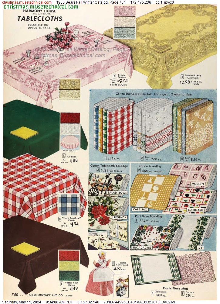 1955 Sears Fall Winter Catalog, Page 754