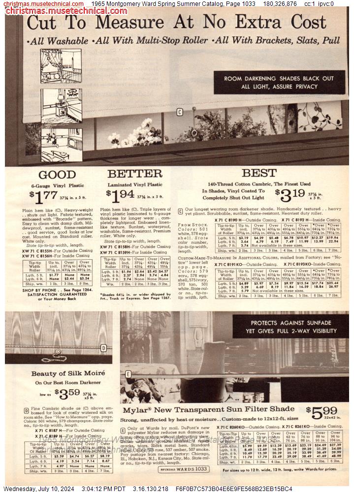 1965 Montgomery Ward Spring Summer Catalog, Page 1033