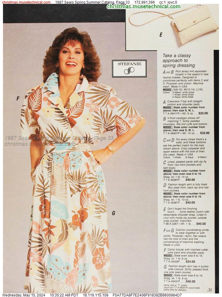 1987 Sears Spring Summer Catalog, Page 33