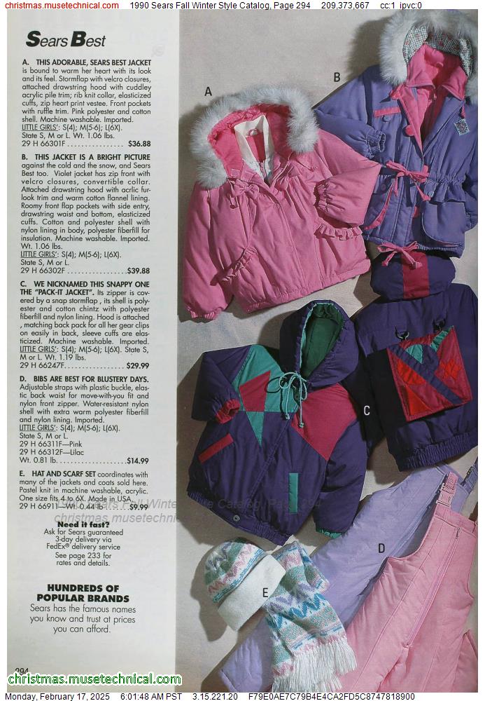 1990 Sears Fall Winter Style Catalog, Page 294