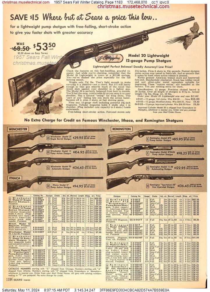 1957 Sears Fall Winter Catalog, Page 1183