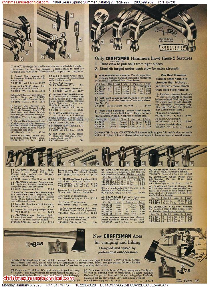 1968 Sears Spring Summer Catalog 2, Page 927