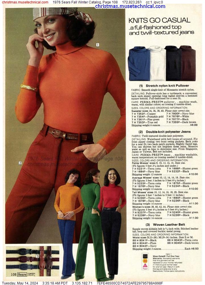 1976 Sears Fall Winter Catalog, Page 108