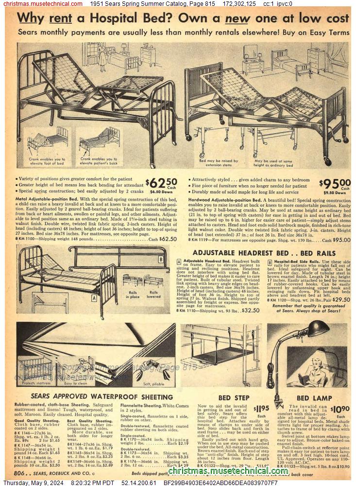 1951 Sears Spring Summer Catalog, Page 815