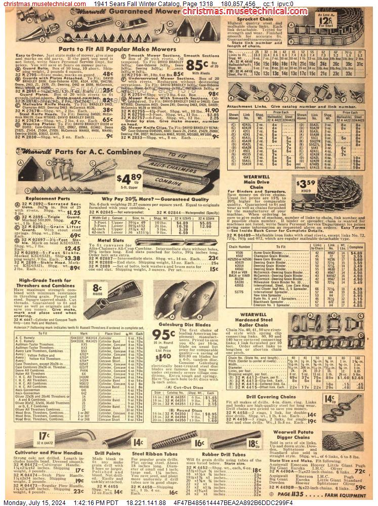 1941 Sears Fall Winter Catalog, Page 1318